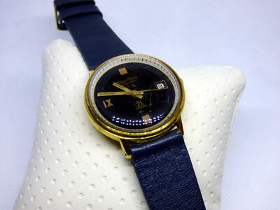 ReveMatic Golfmaster Automatik Uhr gold schwarz frisch serviciert im top Zustand