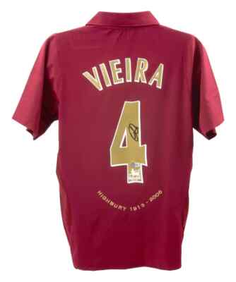 Patrick Vieira Signed Arsenal FC Away Soccer Jersey #4 with
