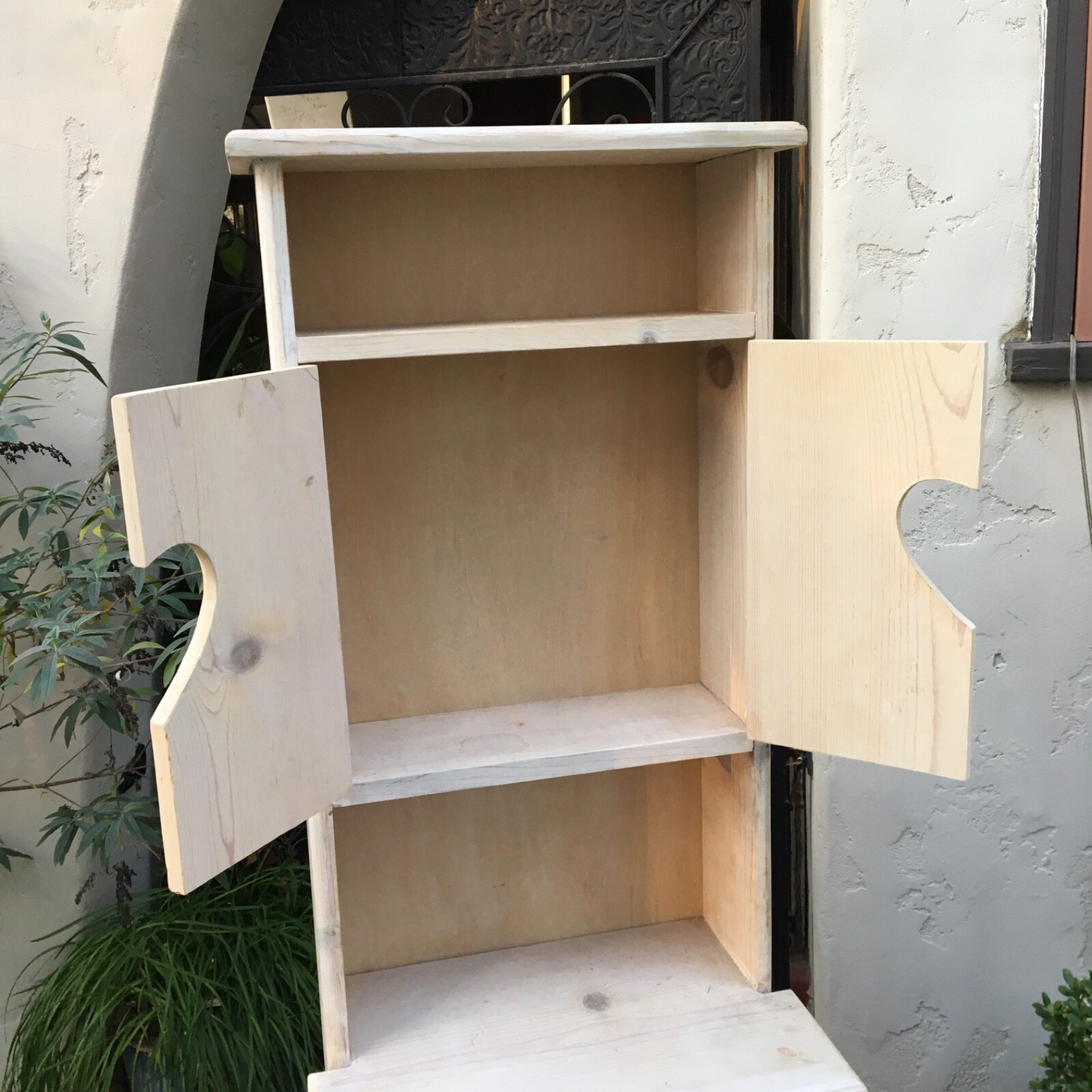 Skinny Hutch Cabinet Slender Narrow Slim~Wood~Pantry Pie Storage Linen ...