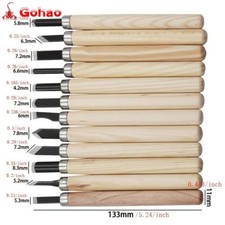 12 Pieces New Set HSS Wood Turning Lathe Tools Chisel Gouge Handles Woodworking
