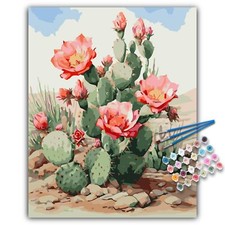 Paint by Numbers Kit for Adults Beginner, Cactus Acrylic Adult Paint