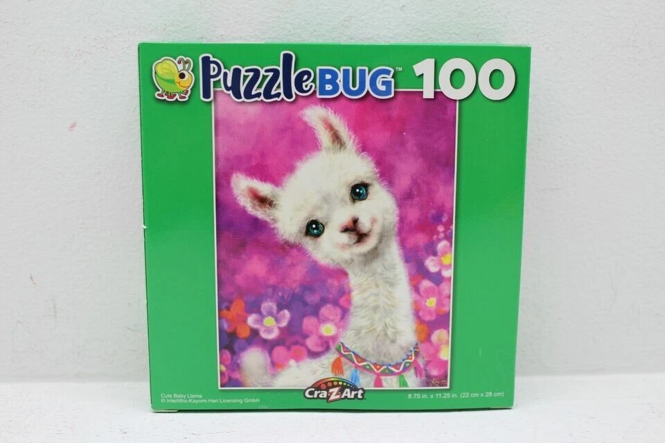 Jigsaw Puzzles 100 Pc Pinata and Baby Llama Neon Rainbow Color Puzzlebug 2-Pack - Image 2 of 4
