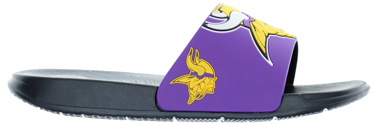 Football Men's Minnesota Vikings Cropped Logo Raised Slide Sandals