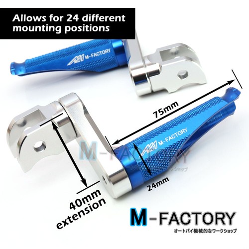 Shinobi CNC Adjustable Front Foot Pegs 40mm Fit Ducati Monster 821 996 998 1199 - Picture 9 of 16