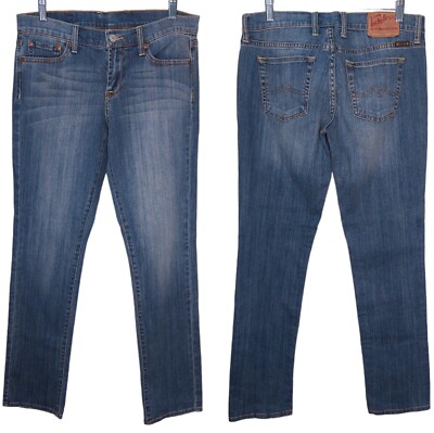 Lucky Brand Relaxed Fit Straight Leg Medium Wash Basic Blue Denim Jeans Size 8
