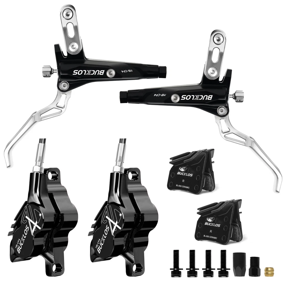 BUCKLOS HB-CP4 Hydraulic Disc Brake 4-Piston Front &Separate Rear MTB Bike 160mm - Image 4 of 4