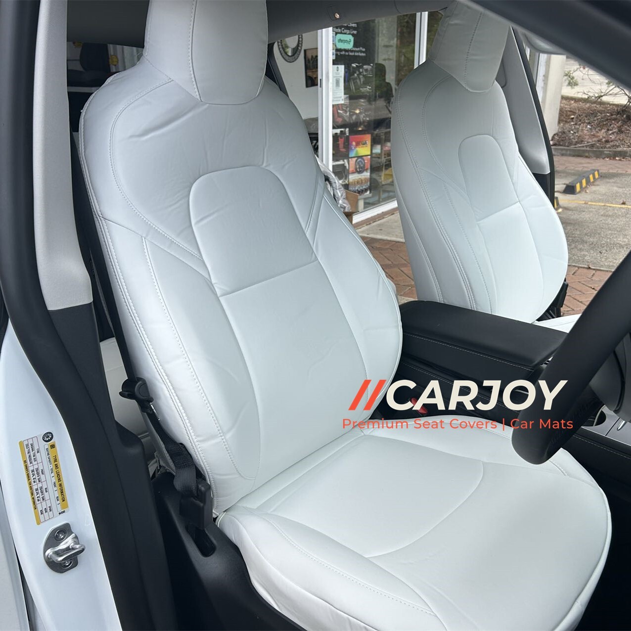 CARJOY®Faux Leather Car seat cover Waterproof CUSTOM FIT for Tesla Model 3 18-23