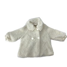 Basil Brush Vintage Sherpa Teddy Bear Faux Fur White Peacoat 0-9 Months Baby