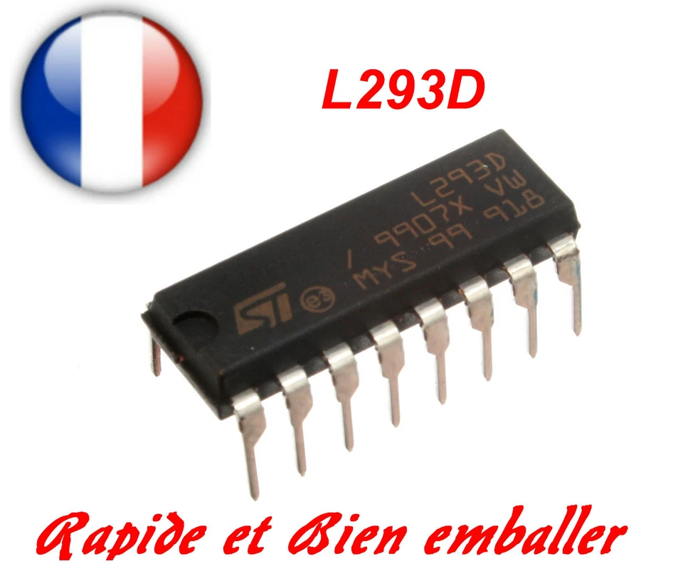 MICROELECTRONICS Circuit intégré linéaire L293D (Circuit d’attaque 4 canaux, symétrique) DI