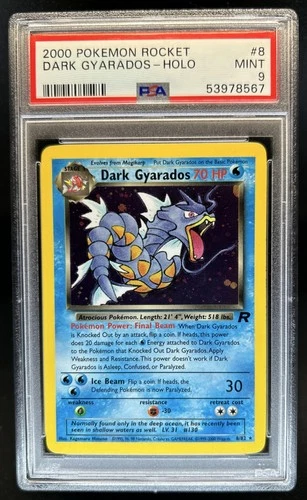 2000 Pokemon Team Rocket Dark Gyarados Holo #8/82 PSA 9