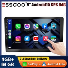 9" 2DIN Android 15 Carplay 4 64GB Car Stereo Radio Head Unit GPS Bluetooth WiFi