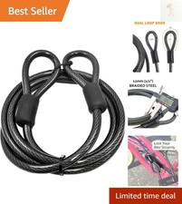 12mm 1/2 inch Heavy-Duty Security Cable, Vinyl Coated Braided Steel with Seal...