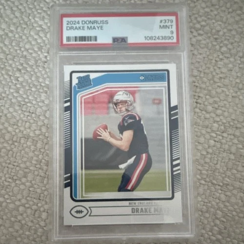2024 Panini Donruss Drake Maye #379 Rated Rookie PSA 9 Patriots Football Card