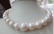 Huge 12-14mm Genuine Natural Round South Sea White Pearl Necklace 14-36 inches