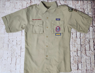 Boy Scout BSA, Official Uniform Shirt, Youth Large, Nylon, w/Eagle Patch