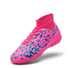 Boys Girls Indoor Soccer Shoes High Top Football Turf Futsal Shoes for Little...