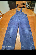 Carhartt FR Blue Cotton Canvas Work Bib Overalls Construction Mechanic Unisex