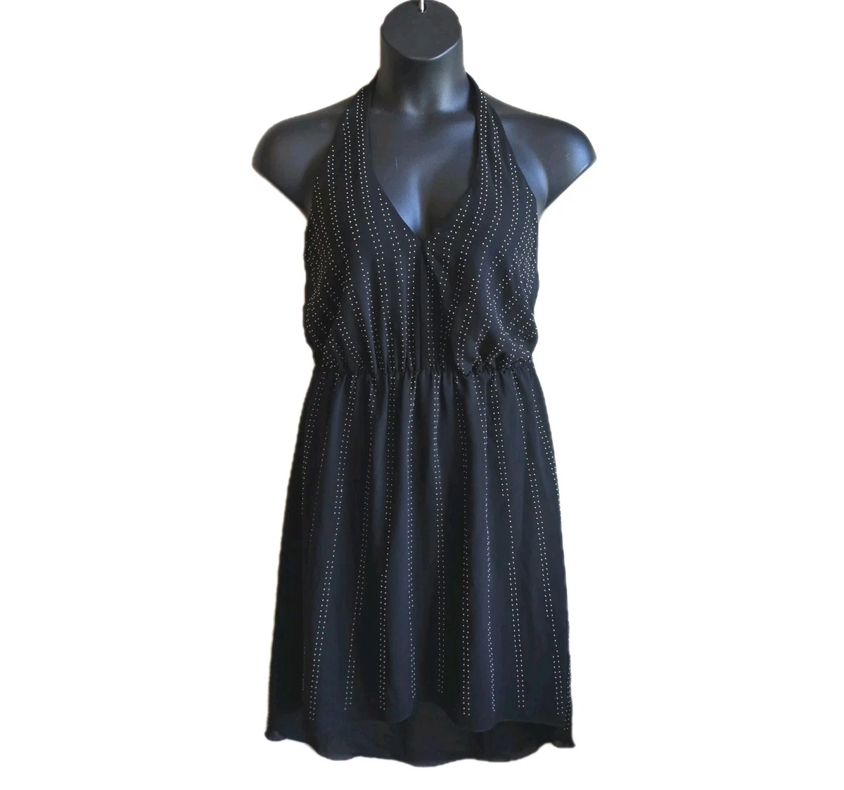 bebe black studded dress Ombre Crystal Mini Dress – bebe