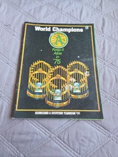 Oakland Athletics 1975 World Series Champion Souvenir Book. Scorecard Inside