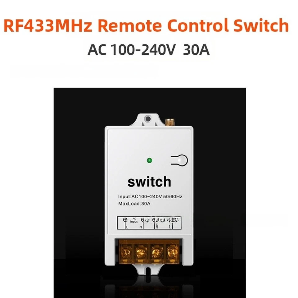 433MHz Wireless Remote Control Switch for Single Channel 30A 100 240V AC - Image 4 of 4