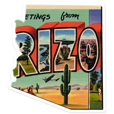 Vintage Arizona Map - Vinyl Decal Sticker - Car Window Laptop - ebn8850