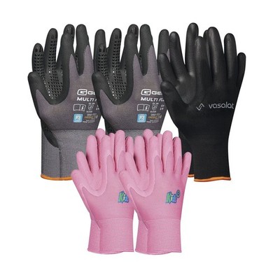 Arbeitshandschuhe Kinder 5-8 Jahre - 2x Pink, 2x Multiflex Handschuhe Gr. 7