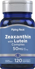 Zeaxanthin Plus Lutein | 50mg | 120 Softgels | Non-GMO | by Piping Rock