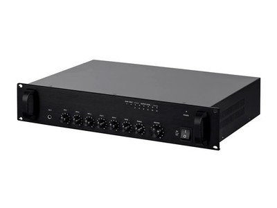 Commercial Audio 240W 5ch 70V/100V Mixer Amp with Microphone Priority 18805 Blac