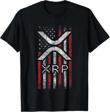 Crypto Currency - XRP Cryptocurrency - American Flag - XRP T-Shirt Size S-5XL