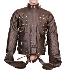 Real Leather Straight Jacket Heavy Duty Straitjacket Bondage Armbinder Restraint