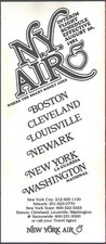 New York Air system timetable 8/20/81 5041 Buy 4+ save 25%