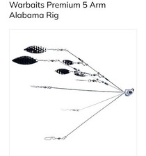 Rare VTG CharkBait Warbaits Premium 5 Arm Alabama Rig Stainless Steel