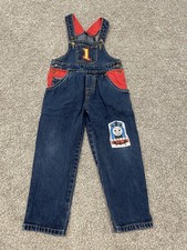 Vintage Thomas The Tank Engine Denim Overalls 3T Train Embroidered Y2K