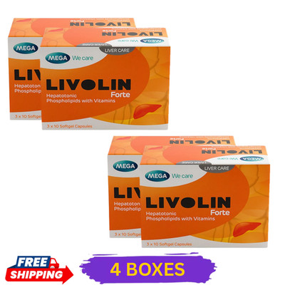 4 X Livolin Forte Liver Cleanse Detox Vitamin Supplement 50'S