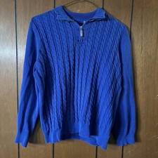 Vintage Blue quarter zip sweater preppySize: S