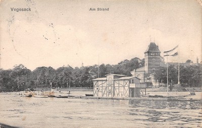 810646) AK am Strand Bremen Vegesack gelaufen 1915