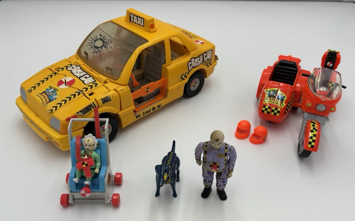 Incredible Crash Dummies by TYCO: CRASH CAB CAR, SKID, SPARE TIRE