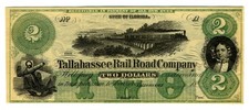 CURRENCY – TALLAHASSEE RAIL ROAD COMPANY -  $2 – UNISSUED -NM CONDITION - CRISP