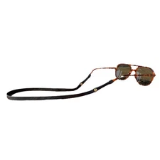 Black Leather Glasses Strap Handmade Full Grain Leather Sunglasses Eyeglas...