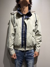 Vintage Original Windbreaker Hooded Jacket Beige Tan Full Zip