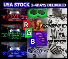 PACK 2/4/6pc 6.5"8"10"12"RGB CHASING FLOW LED Car Audio Subs Speaker Ring Lights