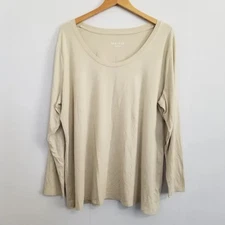 NWOT Ava & Viv Beige Soft Long Sleeve Top Size 2X
