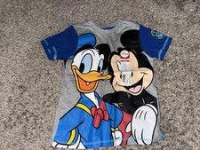 NWT Boys Size 4 Disney Mickey Mouse Donald Short Sleeve Tee Shirt Disneyland