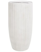 Blumentopf Groß Mgo Beige Rillen Rund 35X35Cm Mit Loch In- & Outdoor Zelkova