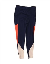 CHAMPION Womens Leggings UK 12 Medium Navy Blue Colourblock Polyester BX03