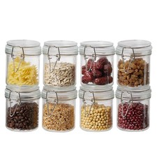 ODBCYWM 10oz Glass Food Storage Jars with Airtight Lids, Set of 8