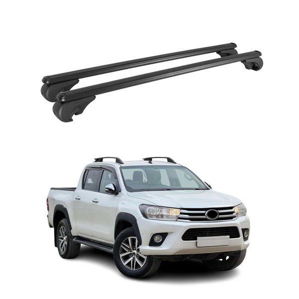 DachträGer GrundträGer FüR Toyota Hilux Viii 2015-26 TÜV Aluminium Schwarz 2Tlg-image