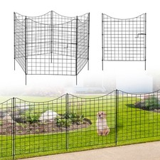 Panels Metal Decorative Garden Fence, No Dig Animal Dog Barrier for Yard Patio