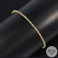 Wert 2550 € Brillant Tennisarmband (1,00 carat) 585 14 Karat Gelb Gold H1798