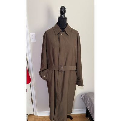#ad Vtg Ralph Lauren Men#x27;s Trench Coat brown Belted Water Repellent Zip In Liner $149.99